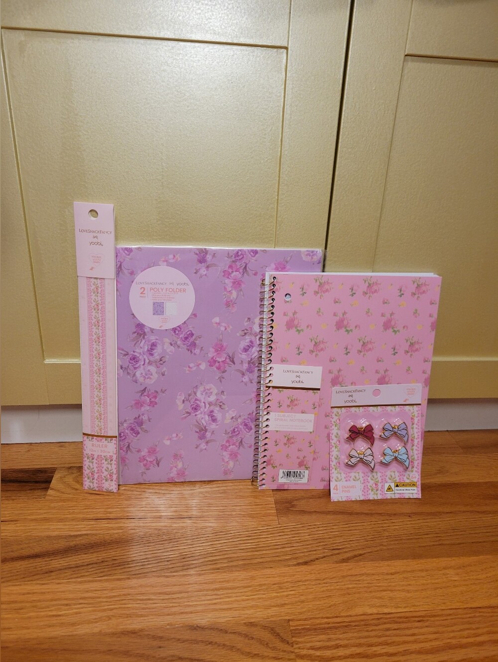 NWT LoveShackFancy x Yoobi Limited Edition Back to School 4 Pc Bundle Set